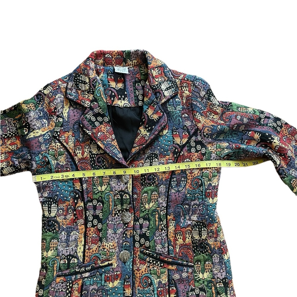 PARSLEY & SAGE Vintage Cat Tapestry Beaded Blazer Jacket - Picture 15 of 16